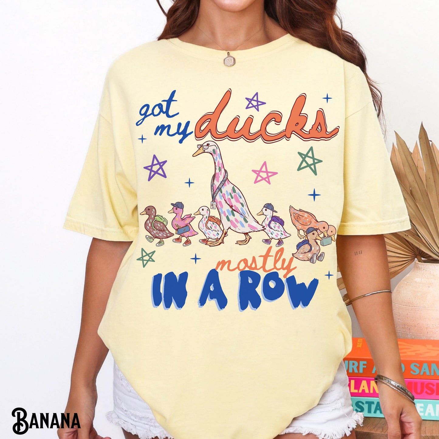 Teacher Ducks Row Comfort Colors Teach Tee Back School Chaos Team Appreciation Teacher - T-Shirt, Sweatshirt, Hoodie