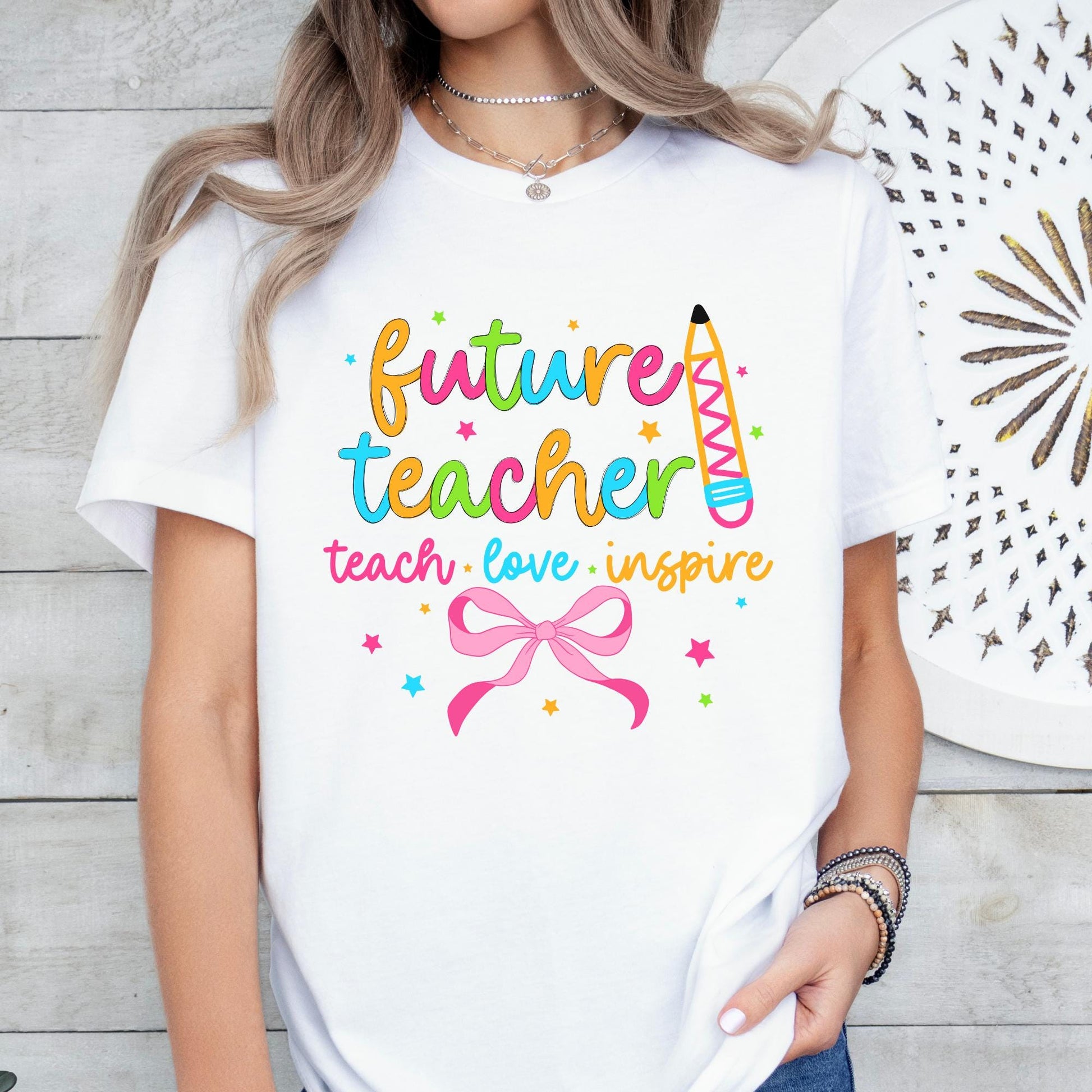 Coquette Future Teacher Teacher Month School Teacher Gif Coquette Teacher Future Teacher - T-Shirt, Sweatshirt, Hoodie