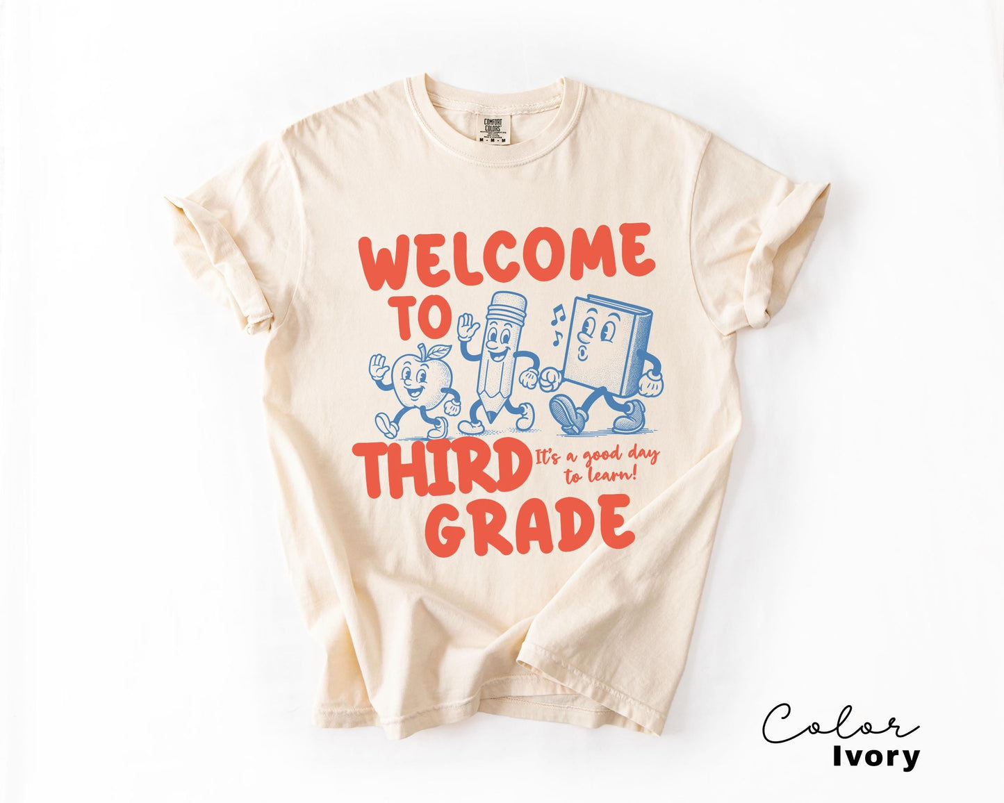Comfort Colors Retro Third Grade Teacher Good Day Learn 3rd Grade Teacher Third Grade Teacher Elementary - T-Shirt, Sweatshirt, Hoodie