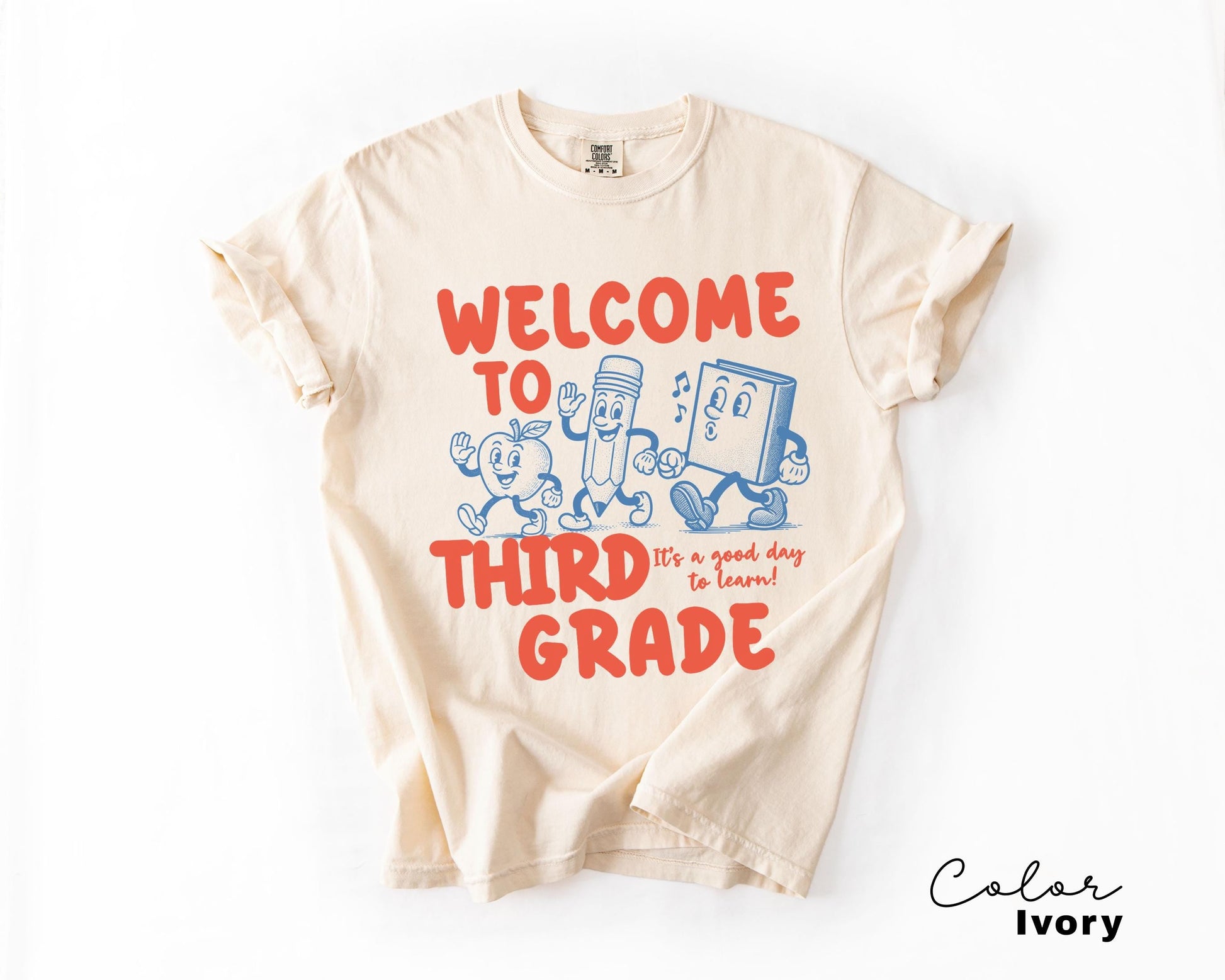 Comfort Colors Retro Third Grade Teacher Good Day Learn 3rd Grade Teacher Third Grade Teacher Elementary - T-Shirt, Sweatshirt, Hoodie