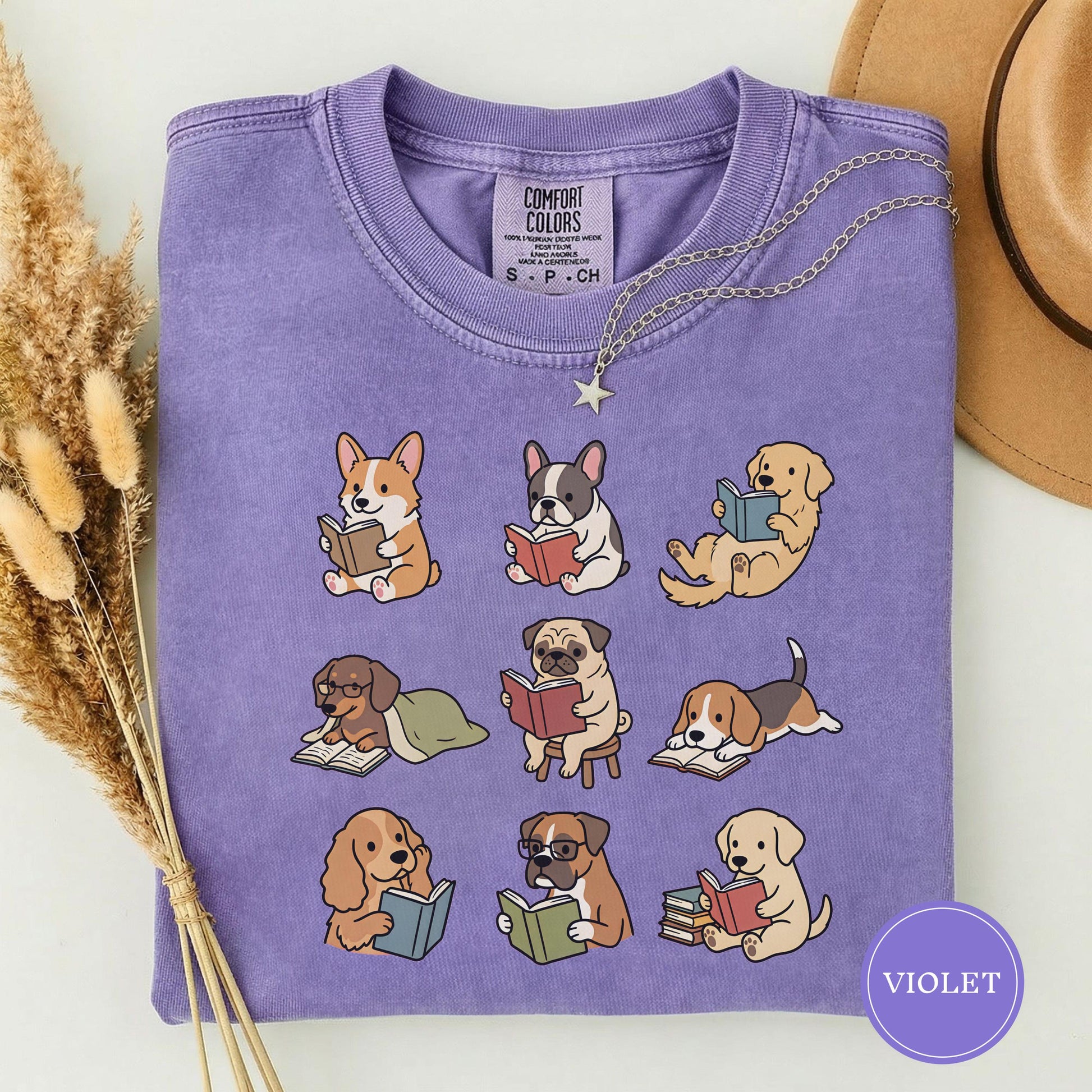 Dog Reading Dogs Books Tee Dog Lover Animal Book Lover Dog - T-Shirt, Sweatshirt, Hoodie