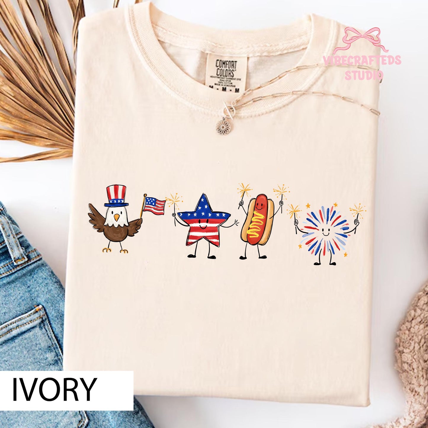 4th July Patriotic Eagle Star Hotdog Firework Tee America Comfort Colors Usa Tee Independence Day - T-Shirt, Sweatshirt, Hoodie