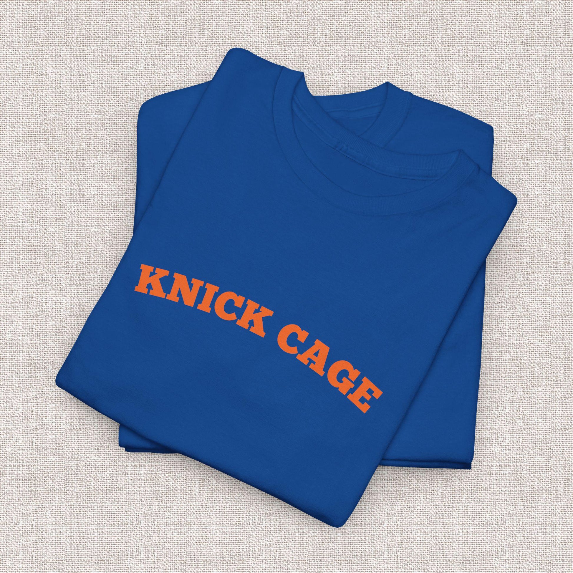 Knick Cage Tee Basketball Pun Ny Basketball Team Hoops Blue Orange Game Day Sports Fan - T-Shirt, Sweatshirt, Hoodie