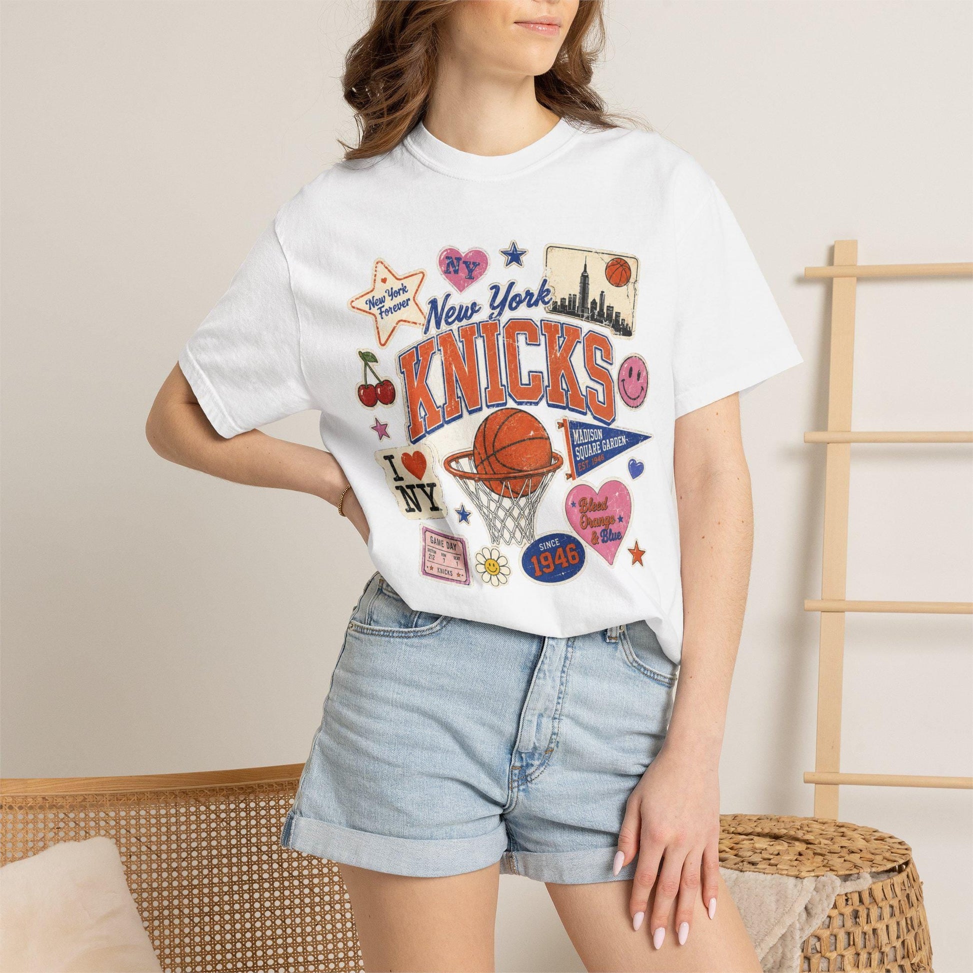 York Knicks Retro Patchwork Basketball Team Unisex T-shirt, Sweatshirt, Hoodie - T-Shirt, Sweatshirt, Hoodie