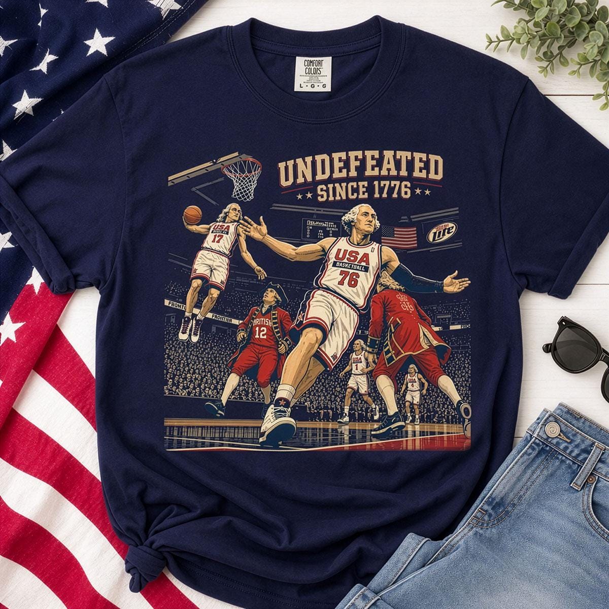 Comfort Colors 4th July Tee Undefeated America Founding Fathers Usa Meme Fourth July Independence Day - T-Shirt, Sweatshirt, Hoodie