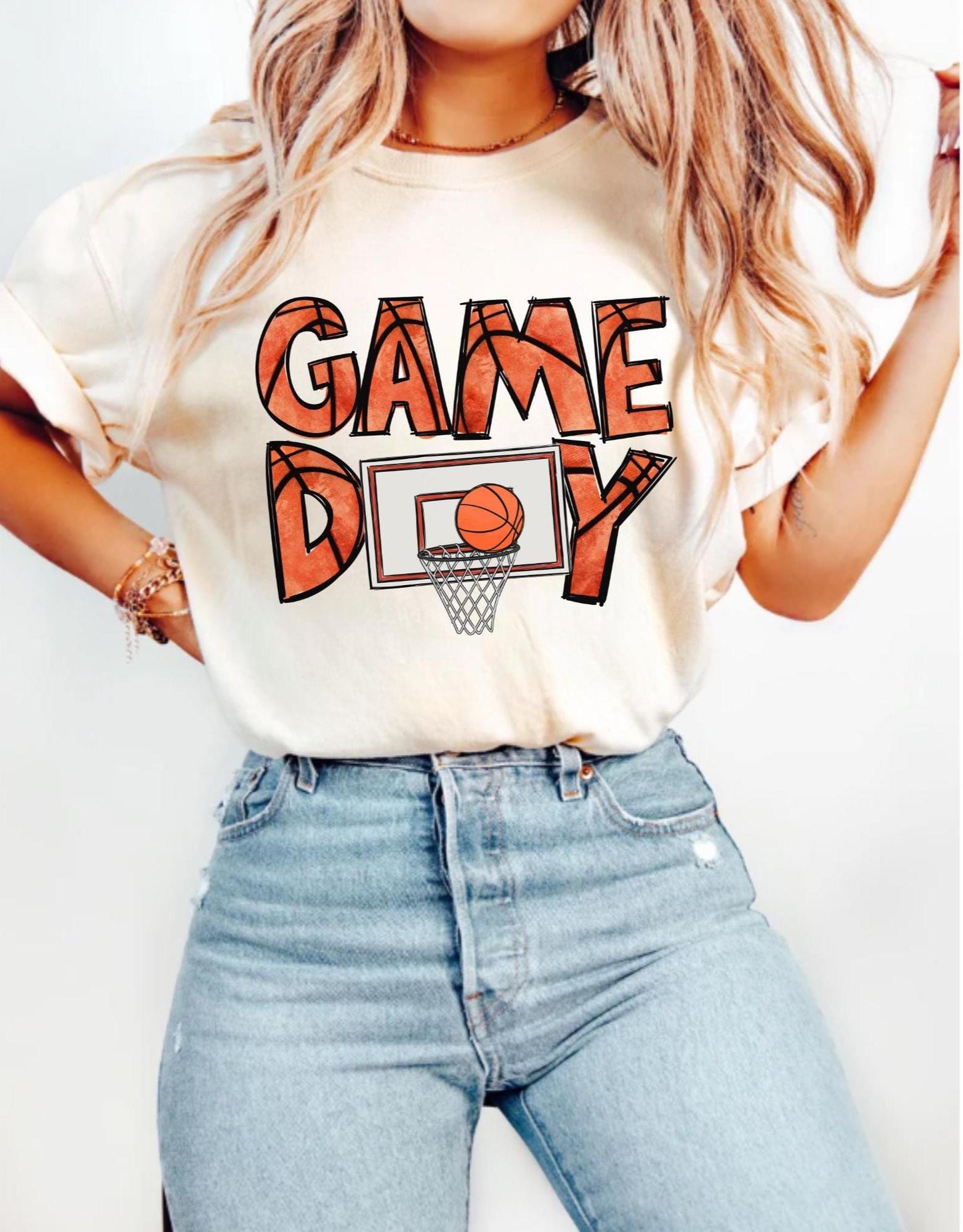 Basketball Game Day Comfort Colors Basketball Sports Mom Fan Tee - T-Shirt, Sweatshirt, Hoodie
