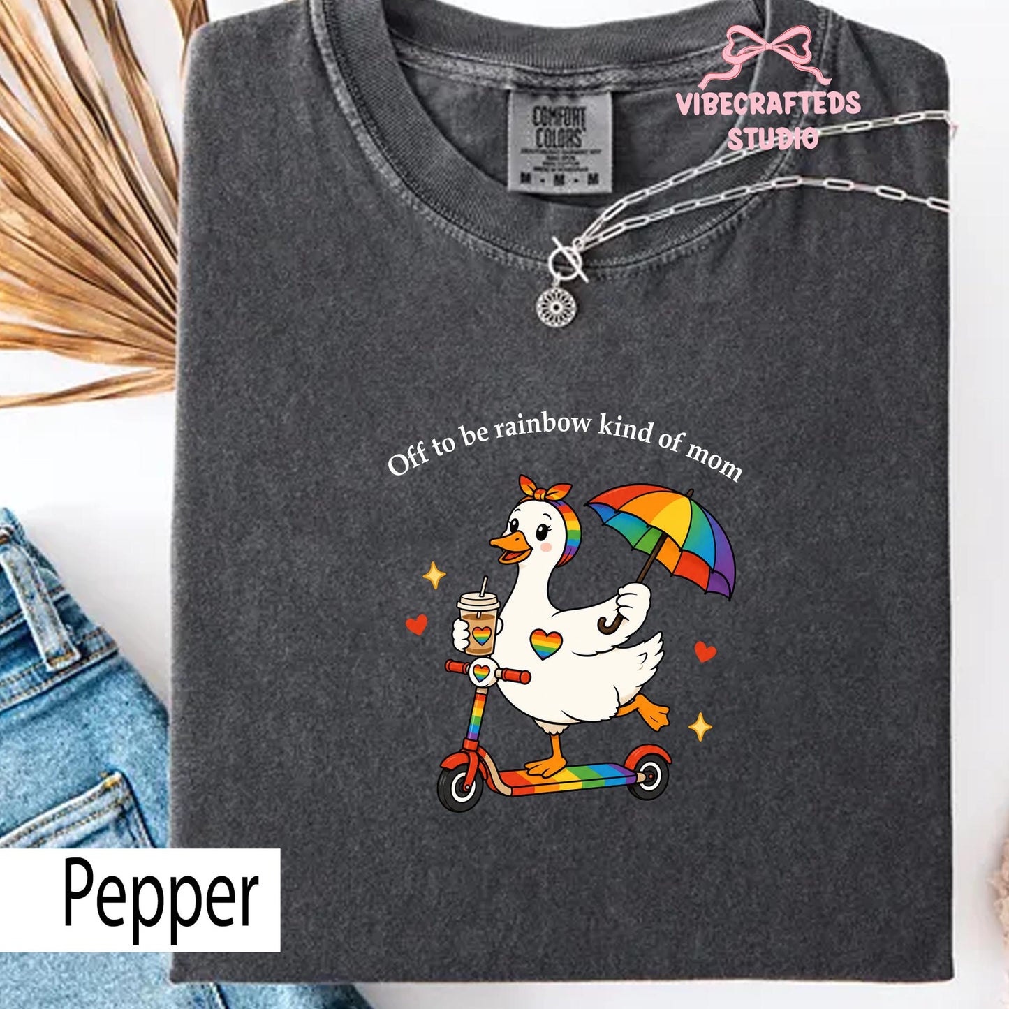 Off Rainbow Kind Mom Comfort Colors Lgbt Goose Mom Tee Rainbow Duck Pride Mom Retro Queer Mom - T-Shirt, Sweatshirt, Hoodie