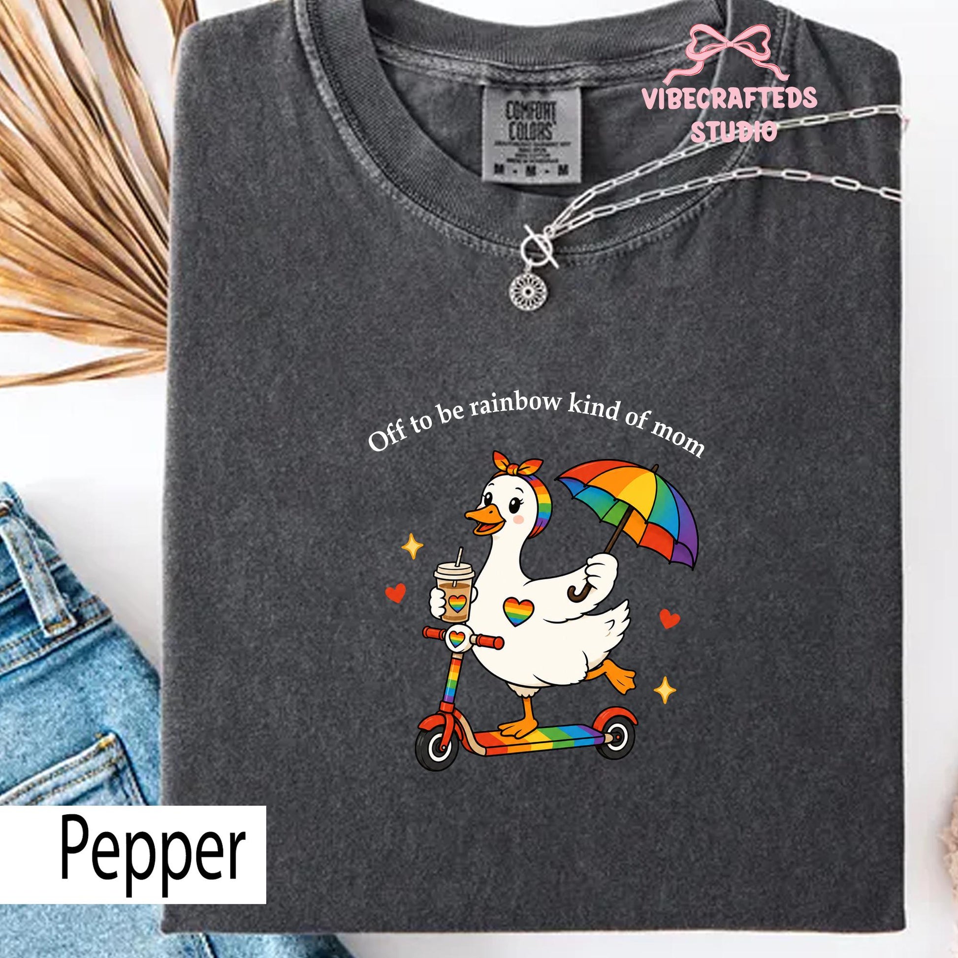 Off Rainbow Kind Mom Comfort Colors Lgbt Goose Mom Tee Rainbow Duck Pride Mom Retro Queer Mom - T-Shirt, Sweatshirt, Hoodie