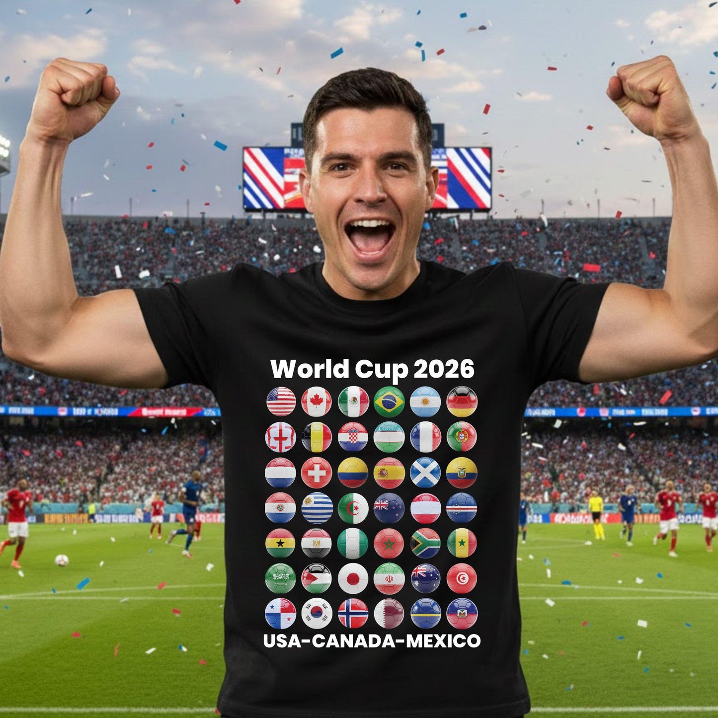 Soccer World Cup 2026 Country Ball Football Fan Game Day Tees Sports - T-Shirt, Sweatshirt, Hoodie