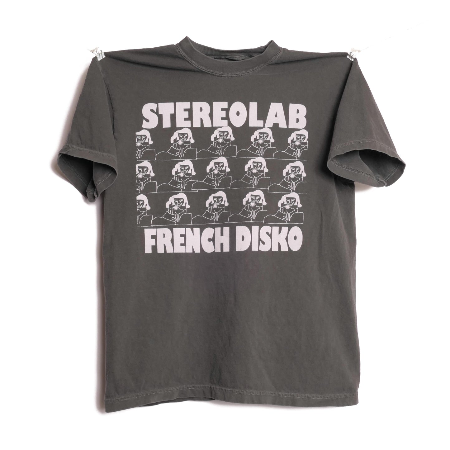 Stereolab French Disko Tee Peng Cliff Super 45 French Paris France Electronic Art Music Pop Band Tour Heavyweight Faded Med - T-Shirt, Sweatshirt, Hoodie