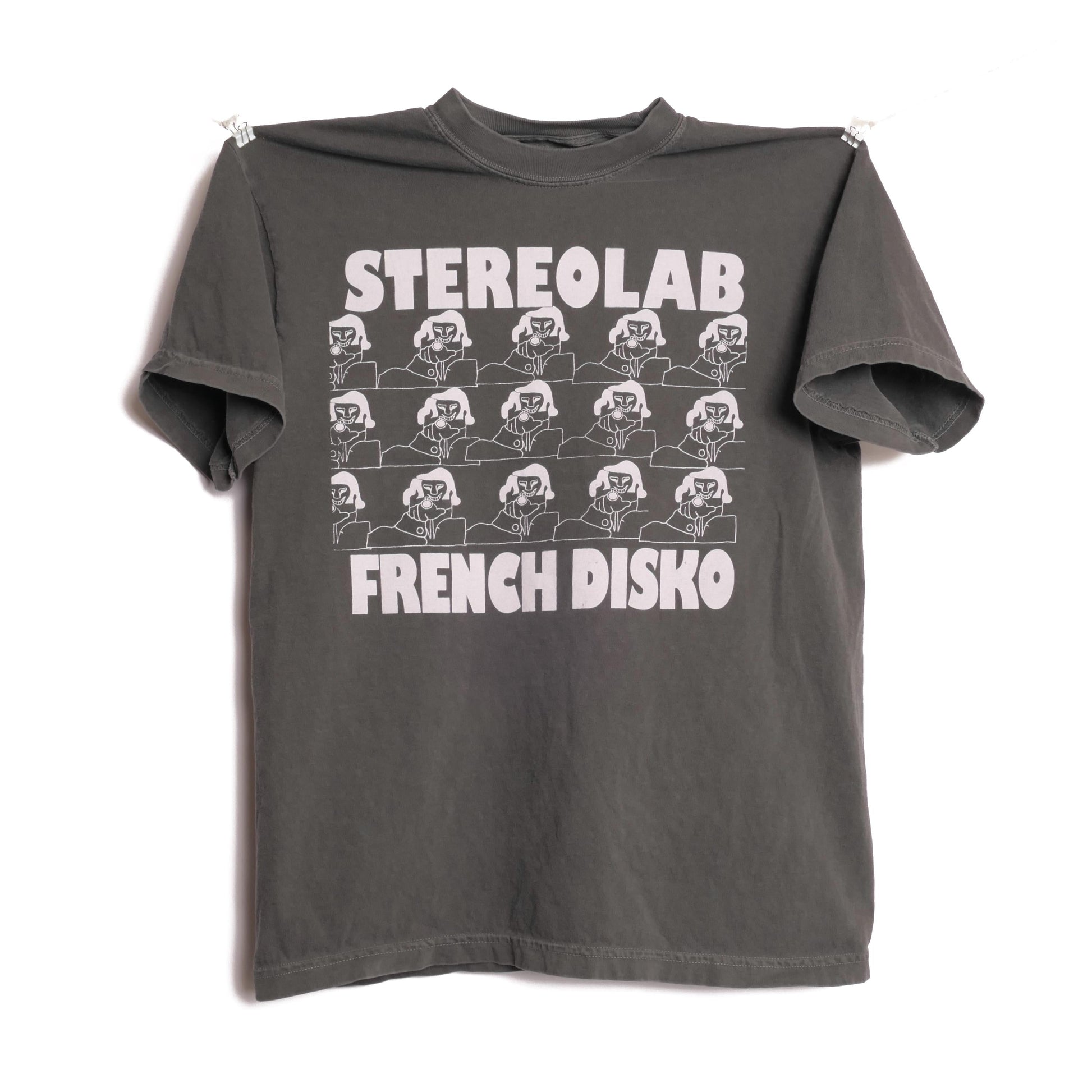 Stereolab French Disko Tee Peng Cliff Super 45 French Paris France Electronic Art Music Pop Band Tour Heavyweight Faded Med - T-Shirt, Sweatshirt, Hoodie