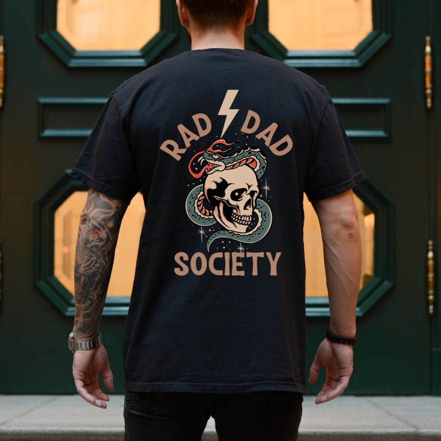 Rad Dad Society Dad Club Dad Life Tee First Fathers Day Dad Papa Husband Daddy - T-Shirt, Sweatshirt, Hoodie