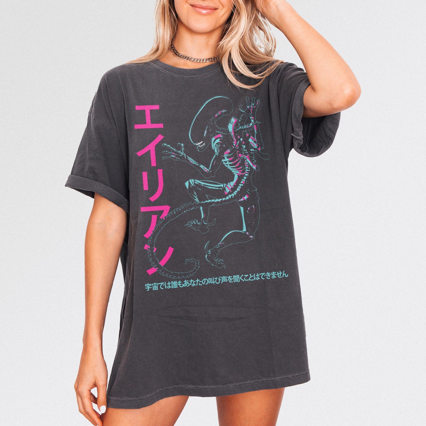Vintage Alien Retro Japanese Xenomorph Unisex T-shirt, Sweatshirt, Hoodie - T-Shirt, Sweatshirt, Hoodie