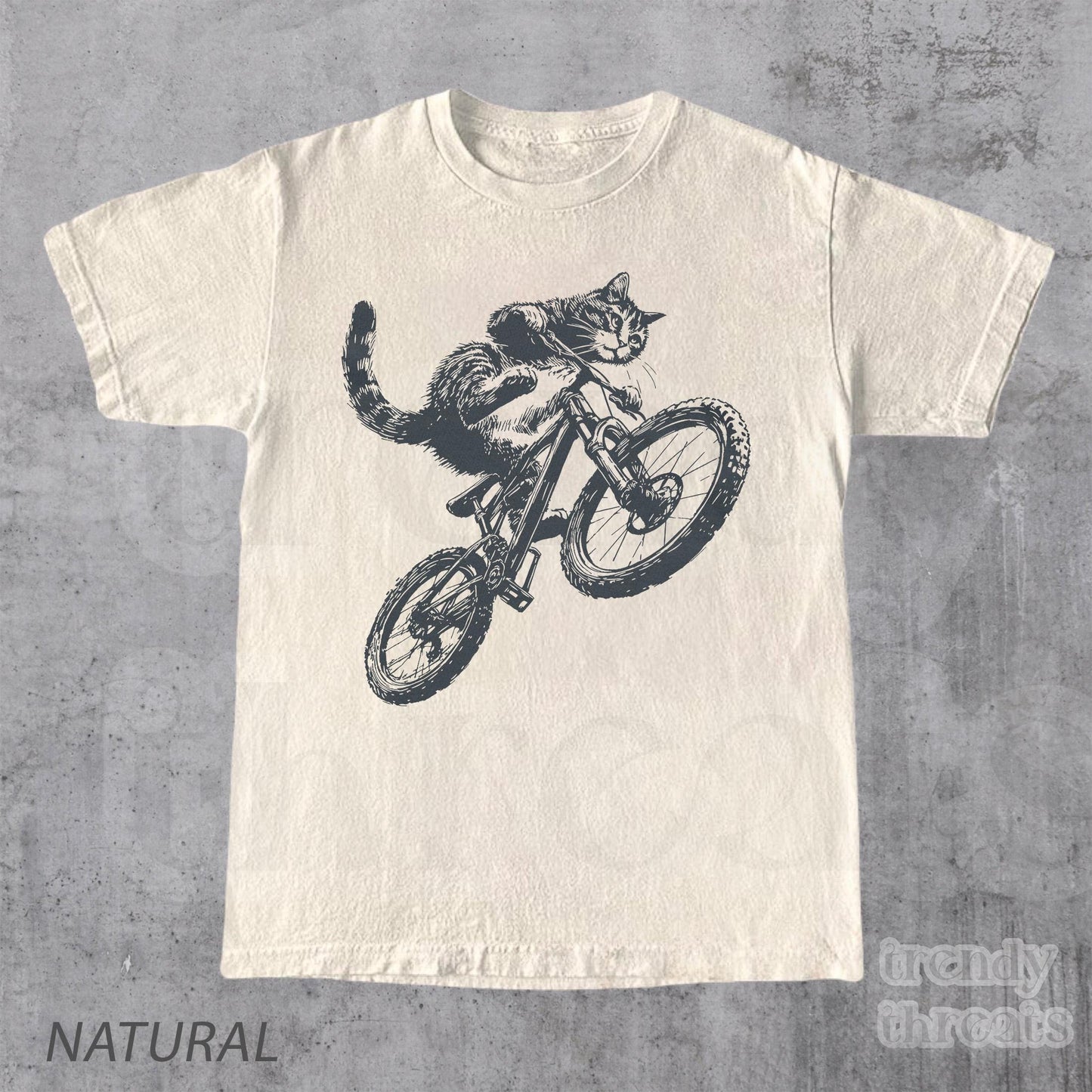 Cat Riding Bicycle Kitten Cat Lover Tee Bikers Cat Parents - T-Shirt, Sweatshirt, Hoodie