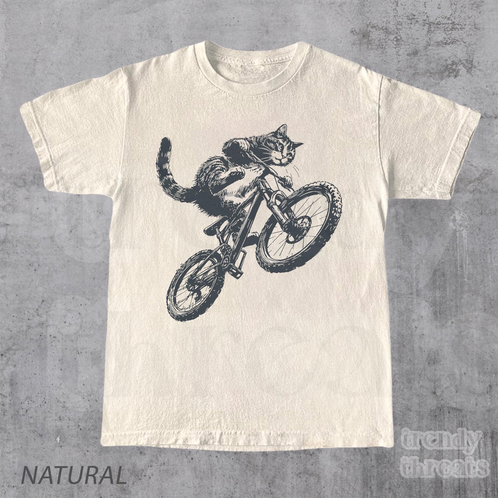 Cat Riding Bicycle Kitten Cat Lover Tee Bikers Cat Parents - T-Shirt, Sweatshirt, Hoodie