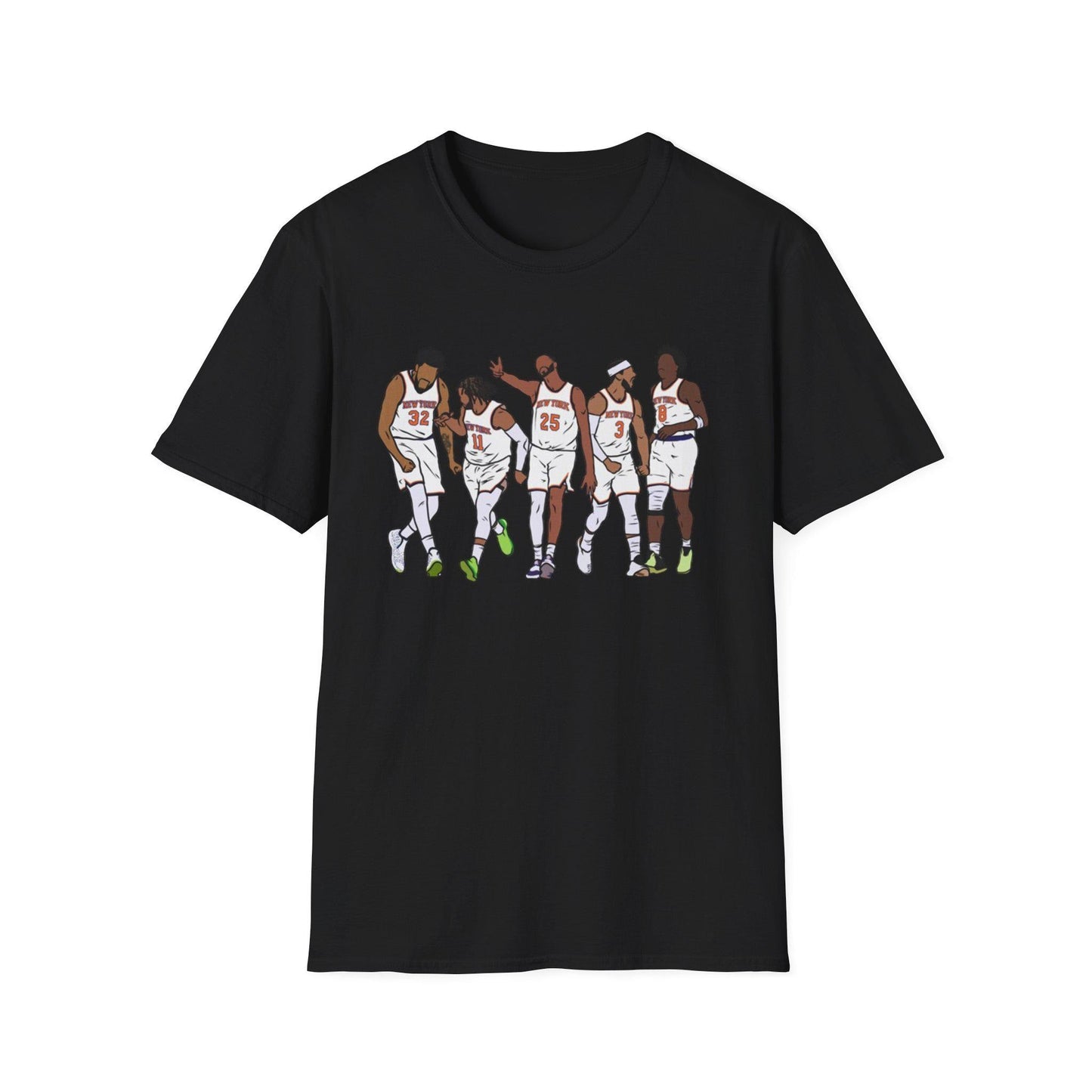 Knicks Starting Five Team York Art Squad Goals White Tee Softstyle Black Champs East - T-Shirt, Sweatshirt, Hoodie