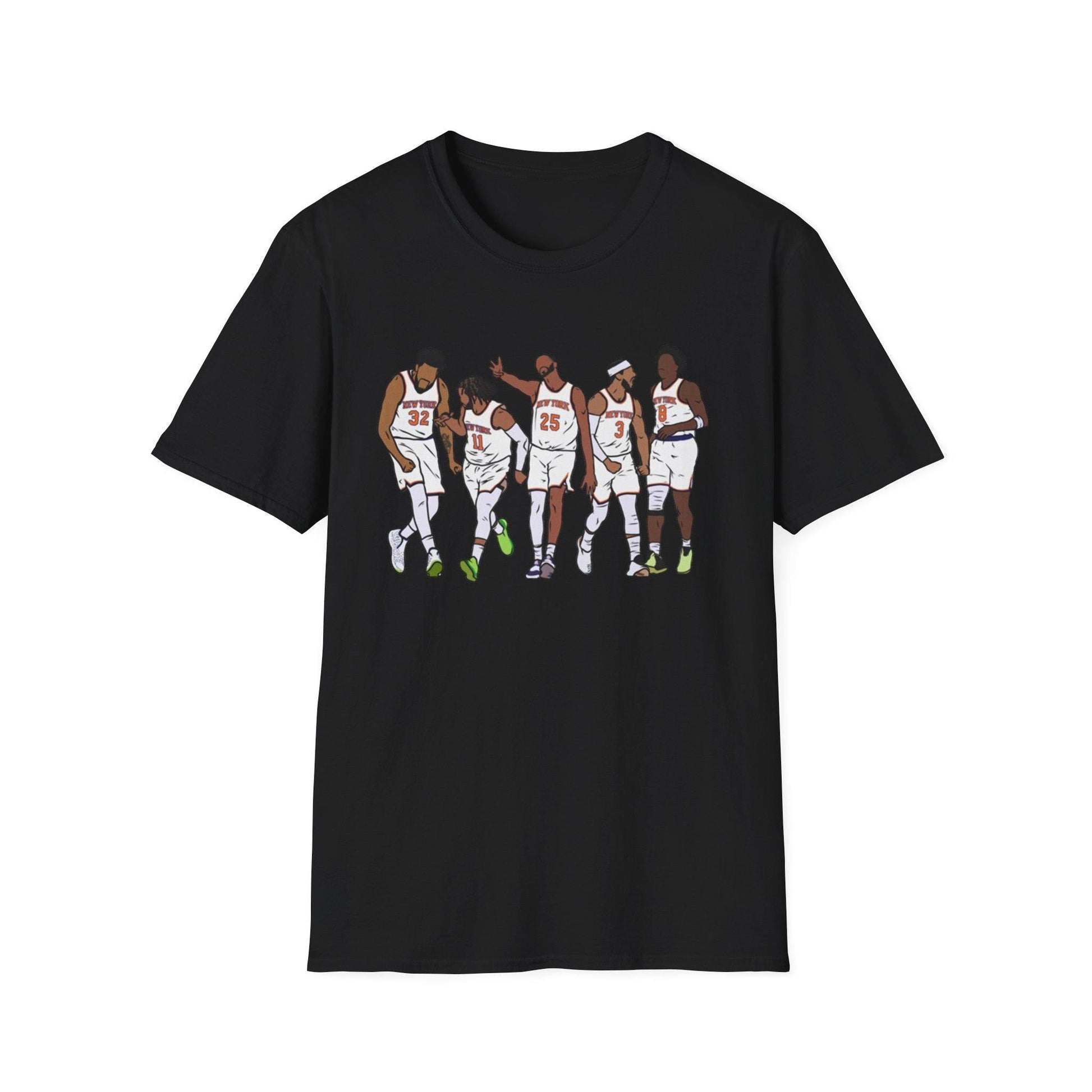 Knicks Starting Five Team York Art Squad Goals White Tee Softstyle Black Champs East - T-Shirt, Sweatshirt, Hoodie