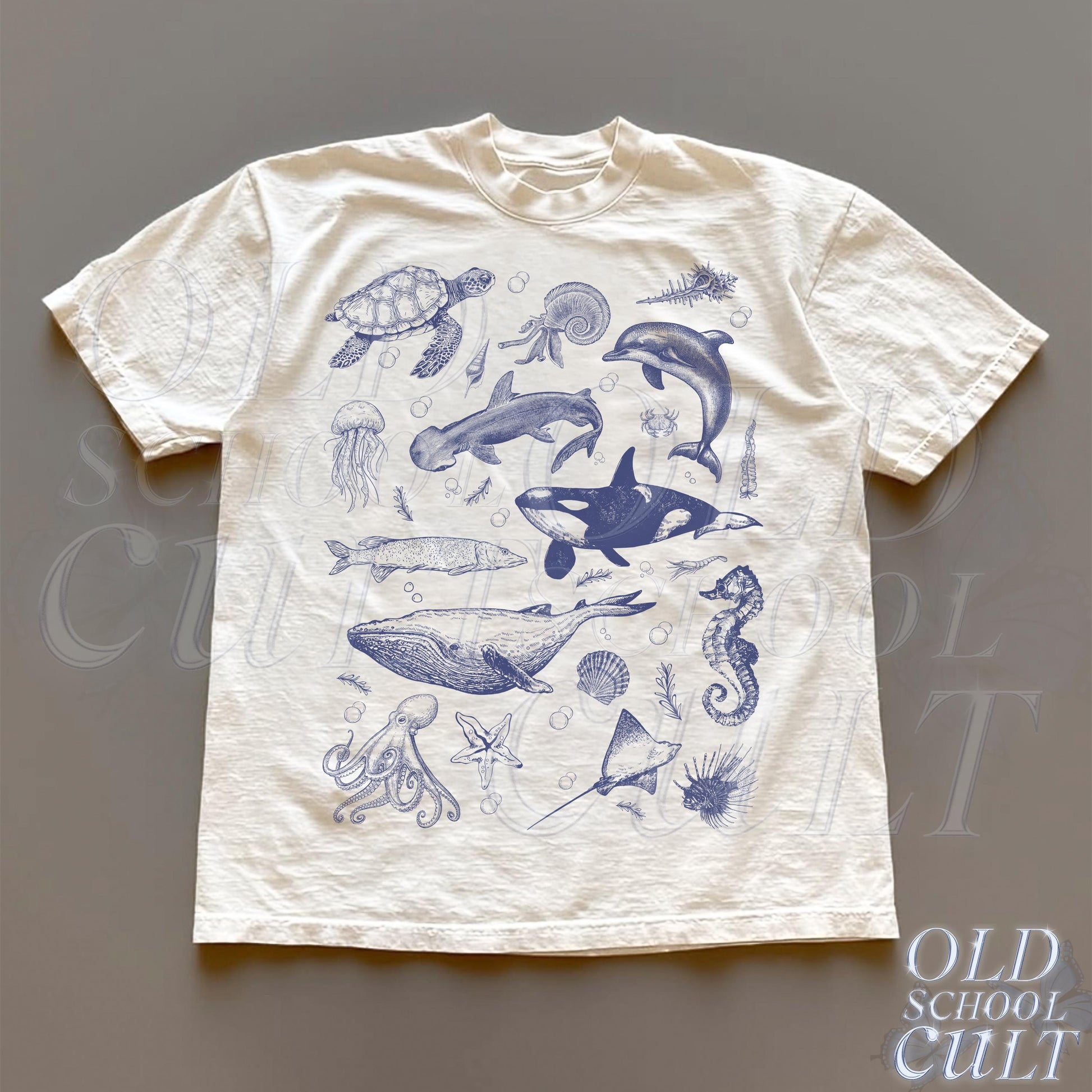 Sea Animal 90s Retro Ocean Nature Sealife Ocean Whale Orca Turtle Dolphin Shit Tee Ocean - T-Shirt, Sweatshirt, Hoodie
