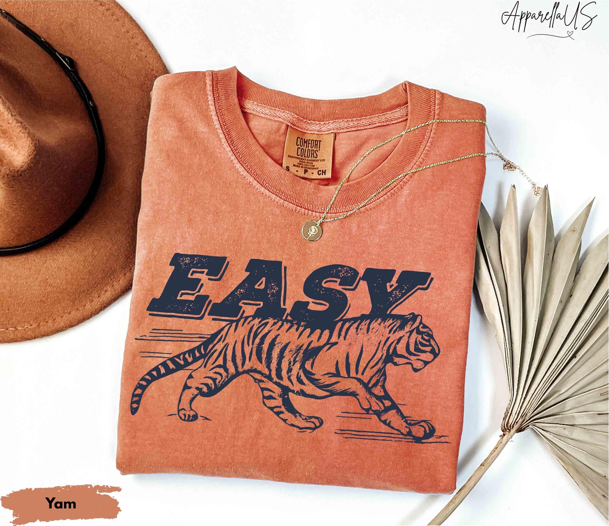 Comfort Colors Easy Tiger Tiger Hippie Retro Boho Wild Animal Retro Tiger - T-Shirt, Sweatshirt, Hoodie