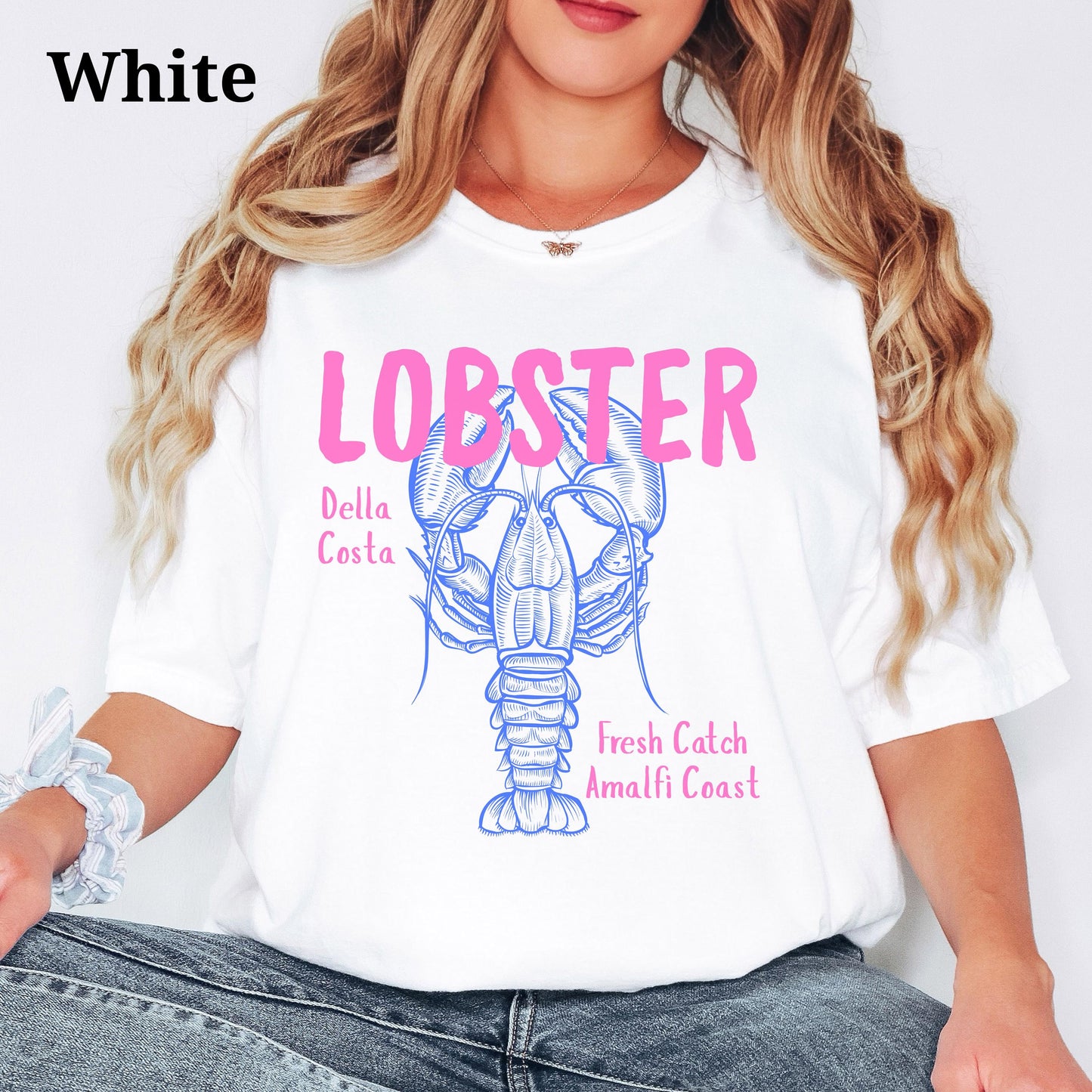 Lobster Seafood Retro Summer Coastal Vintage Inspired Lobster Coastal Granddaughter Amalfi Coast - T-Shirt, Sweatshirt, Hoodie