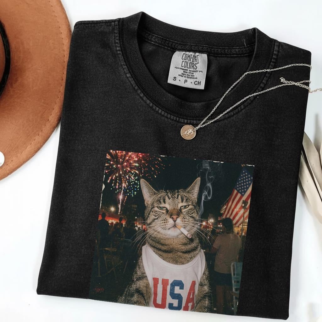 Patriotic Smoking Ca Vintage 4th July Tee Retro Usa Meme Independence Day America 250 - T-Shirt, Sweatshirt, Hoodie