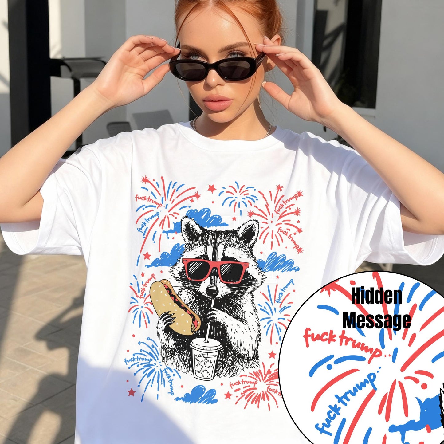Fourth July Anti Trump Subtle Trump Raccoon Tee Fdt July 4th Usa 250 Birthday Th Anniversary Political - T-Shirt, Sweatshirt, Hoodie