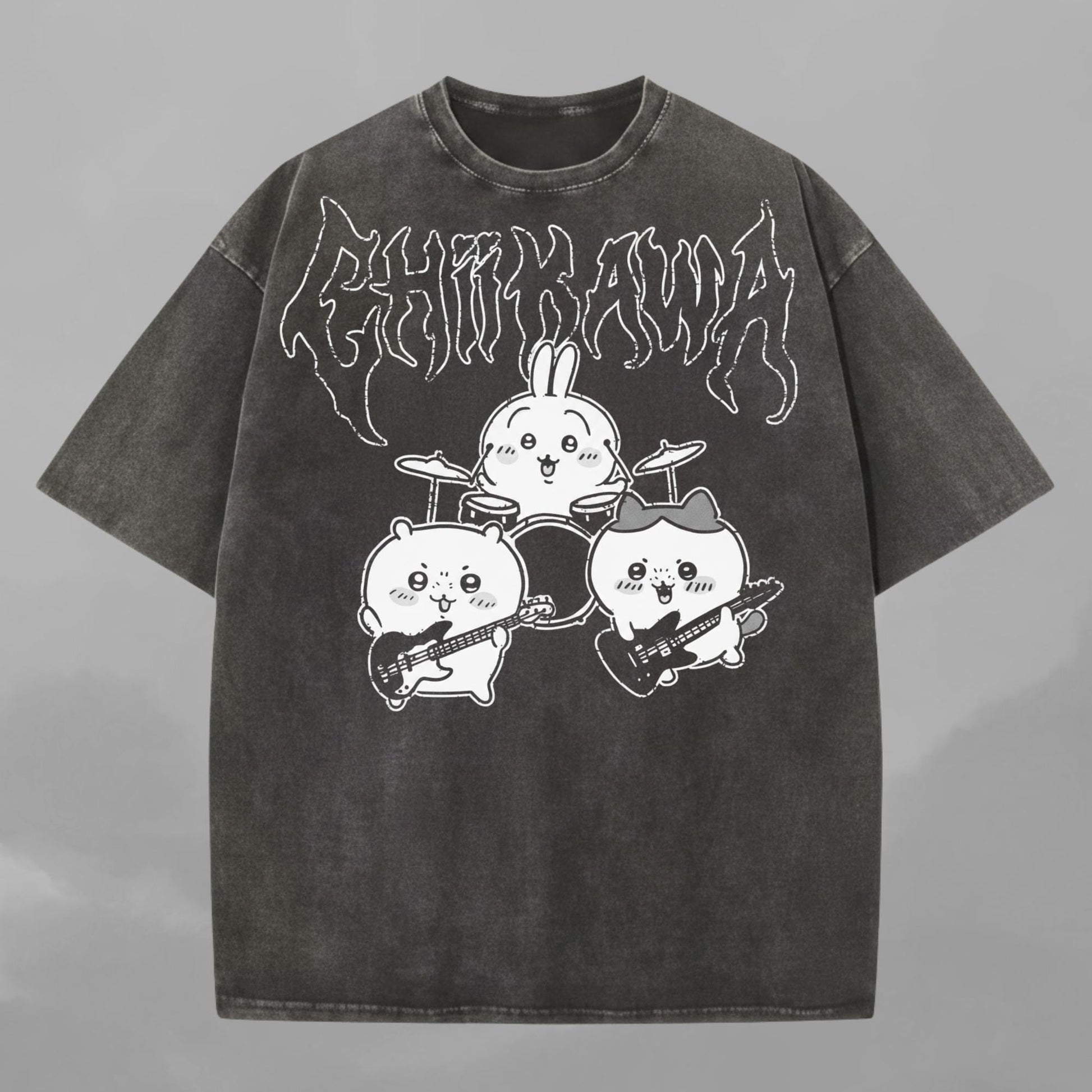 Metal Chiikawa Tee Comfort Colors Heavy Metal Chiikawa Usagi Hachiware - T-Shirt, Sweatshirt, Hoodie