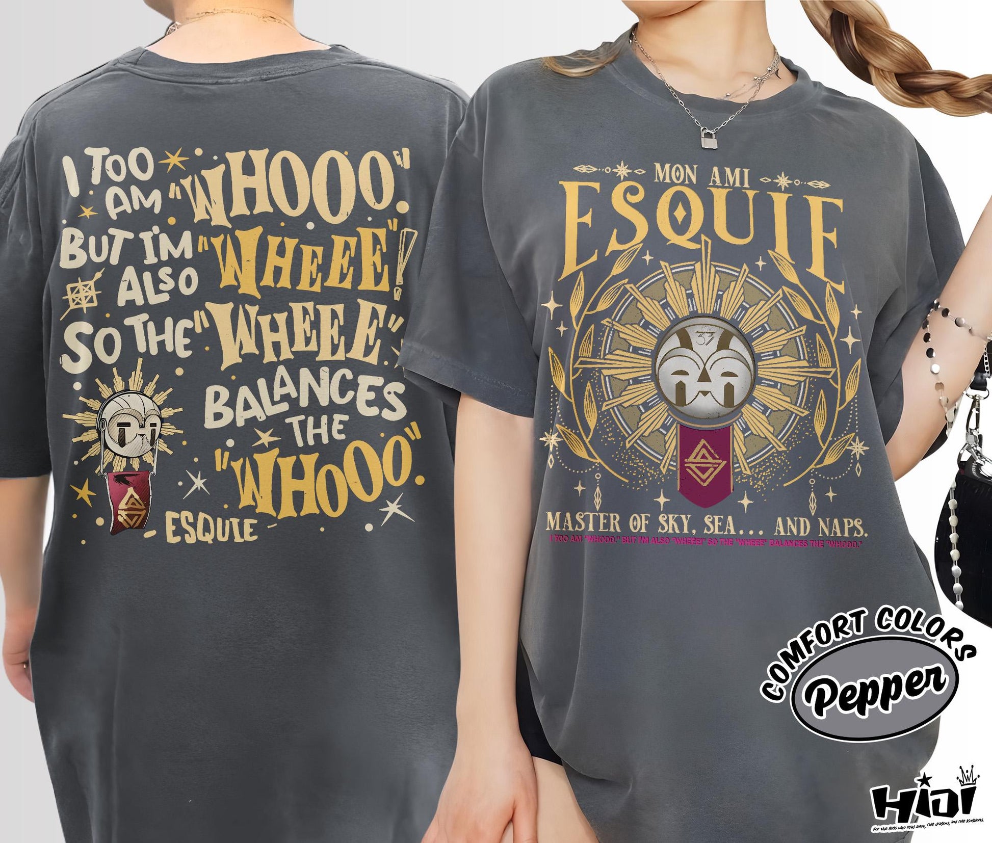 Esquie Clair Obscur Expedition 33 Comfort Colors Game Tee Expedition 33 Double Sided Esquie Gamer Tee - T-Shirt, Sweatshirt, Hoodie