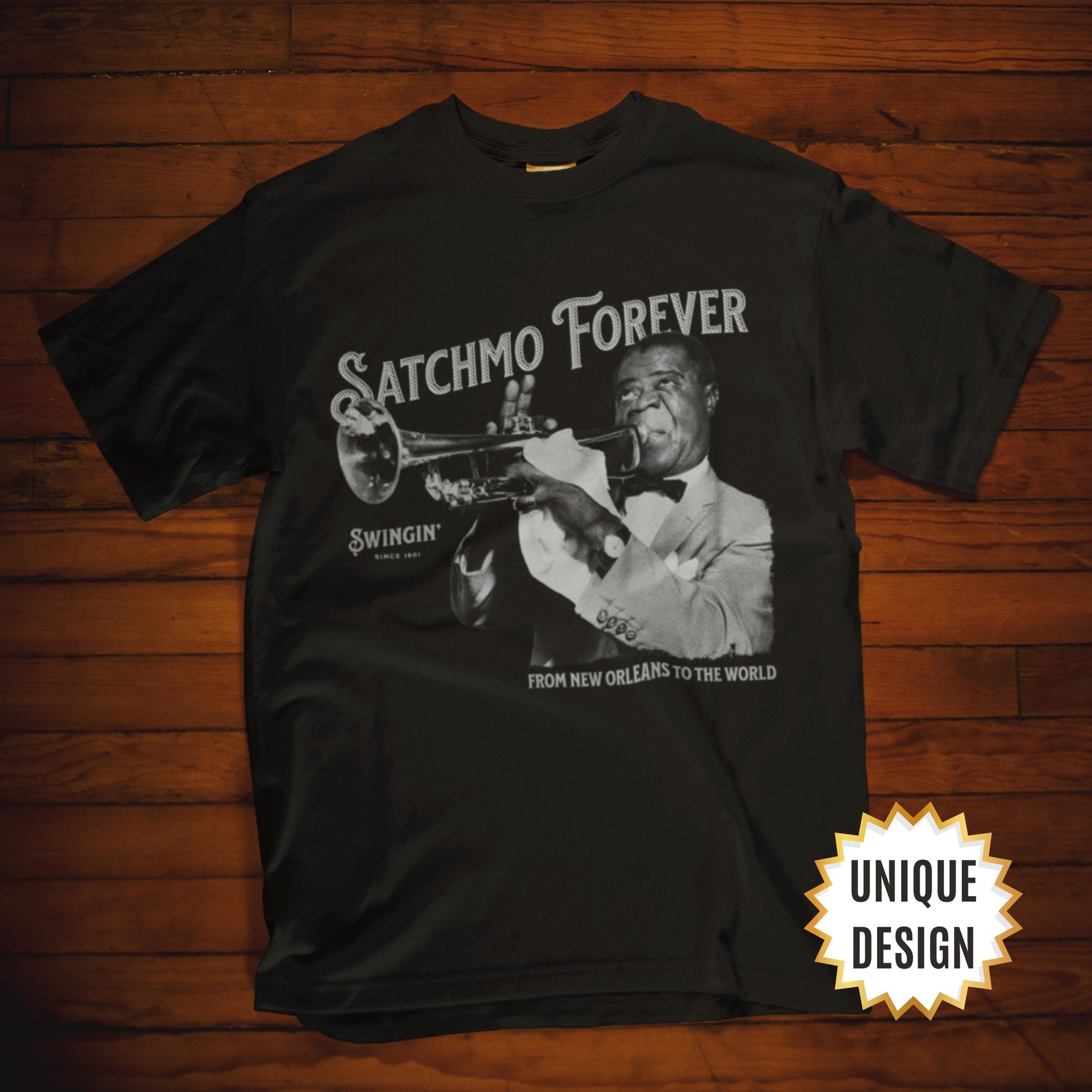 Satchmo Louis Armstrong Tribute Jazz Lover Vintage Swing Music Musician Black - T-Shirt, Sweatshirt, Hoodie