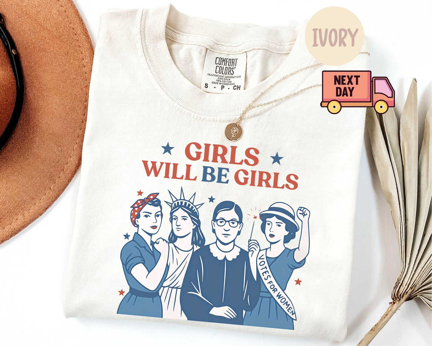 Comfort Colors Patriotic Feminist 4th July Tee Strong American Independence Day - T-Shirt, Sweatshirt, Hoodie
