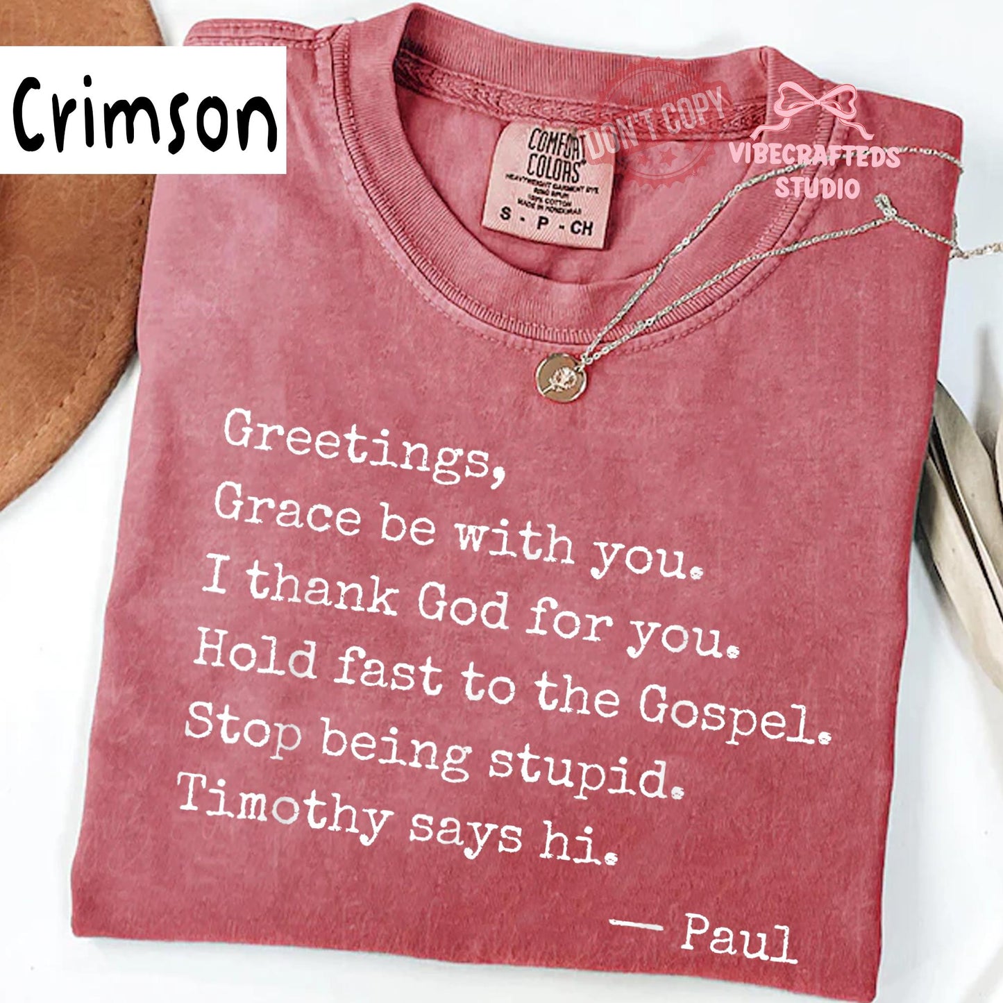 Greetings Grace Comfort Colors Christian Quote Tee Faith Humor Gospel - T-Shirt, Sweatshirt, Hoodie