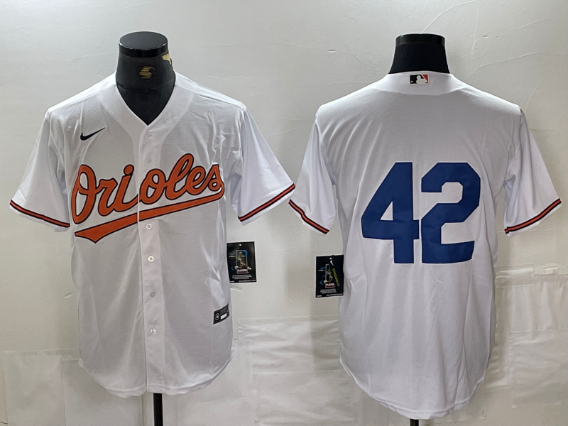 Men's Baltimore Orioles White 2024 Jackie Robinson Day Home Limited Jersey baseball jersey product view 1