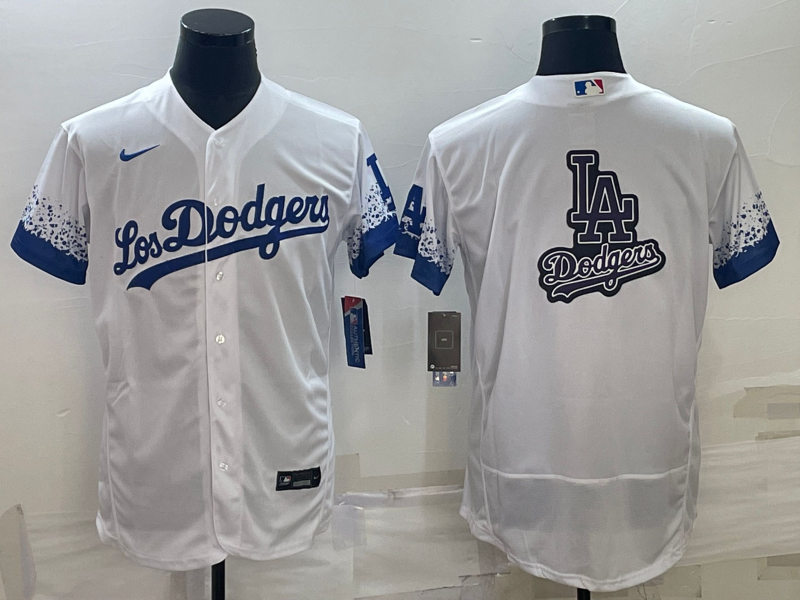 Men's Los Angeles Dodgers White Replica Player Jersey baseball jersey product view 1