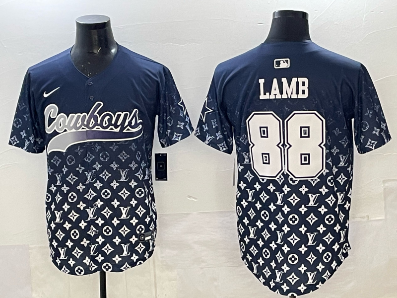 Men's Dallas Cowboys CeeDee Lamb Navy Team Game Player Jersey football jersey product view 1