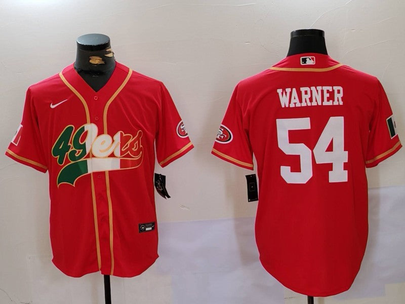 Men's San Francisco 49ers Fred Warner Scarlet Game Jersey football jersey product view 1