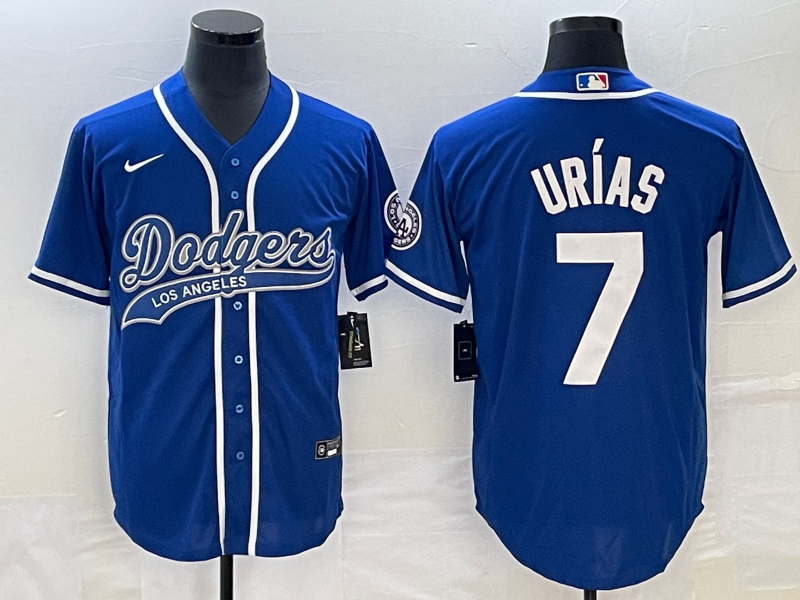 Men's Los Angeles Dodgers Julio Urias #7 Royal Player Jersey1 Joint Edition baseball jersey product view 1