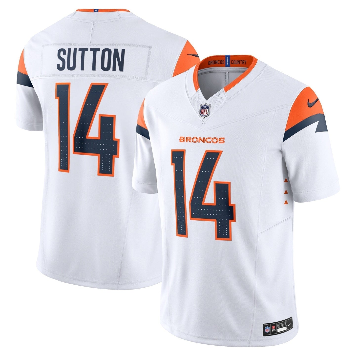 Courtland Sutton Denver Broncos Mile High Collection Vapor F.U.S.E. Limited Jersey - White football jersey product view 1