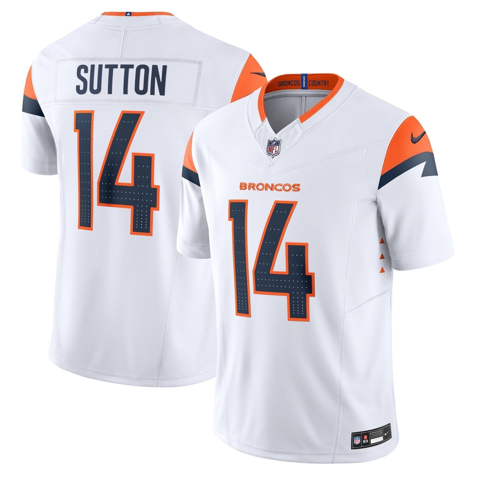Courtland Sutton Denver Broncos Mile High Collection Vapor F.U.S.E. Limited Jersey - White football jersey product view 1