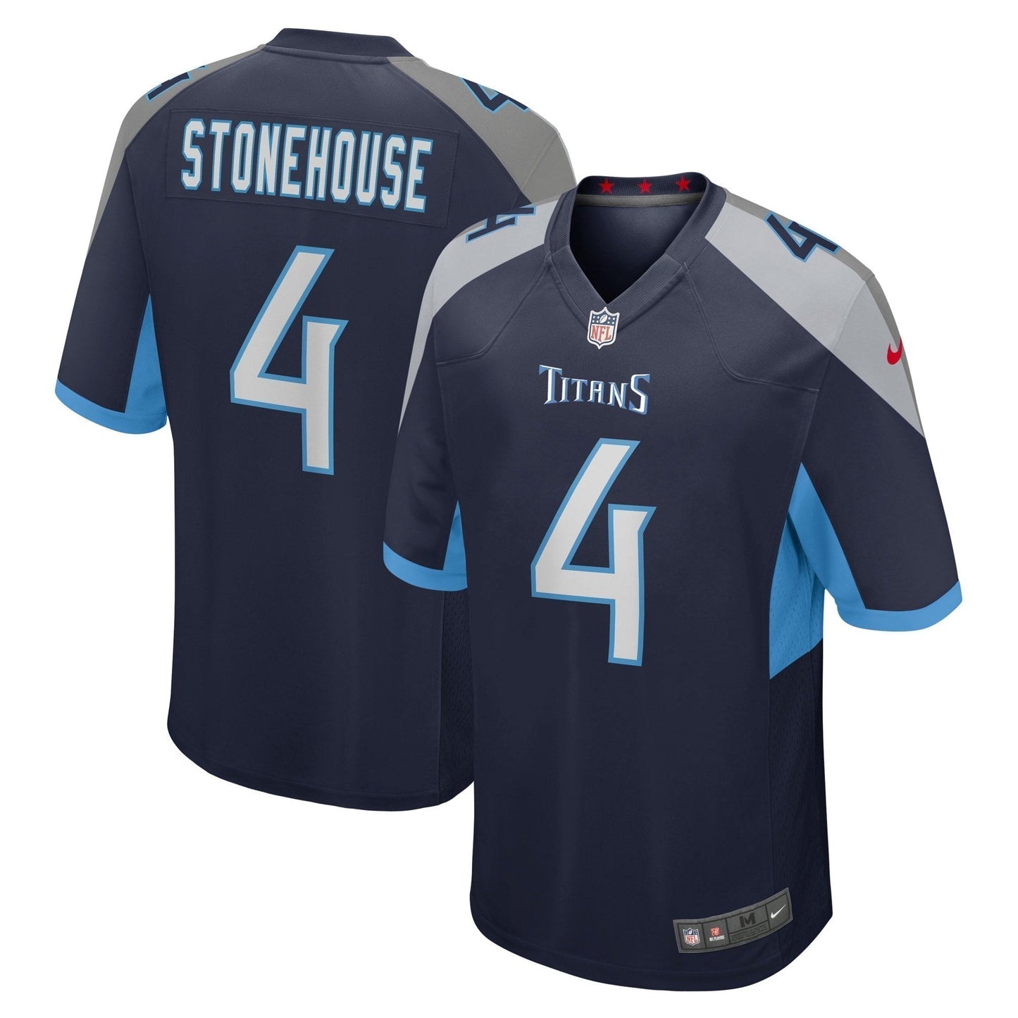 Ryan Stonehouse Tennessee Titans Game Jersey - Navy football jersey product view 1