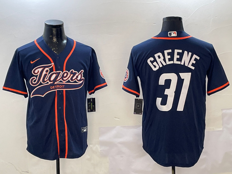 Men's Detroit Tigers Riley Greene #31 Navy Player Jersey baseball jersey product view 1