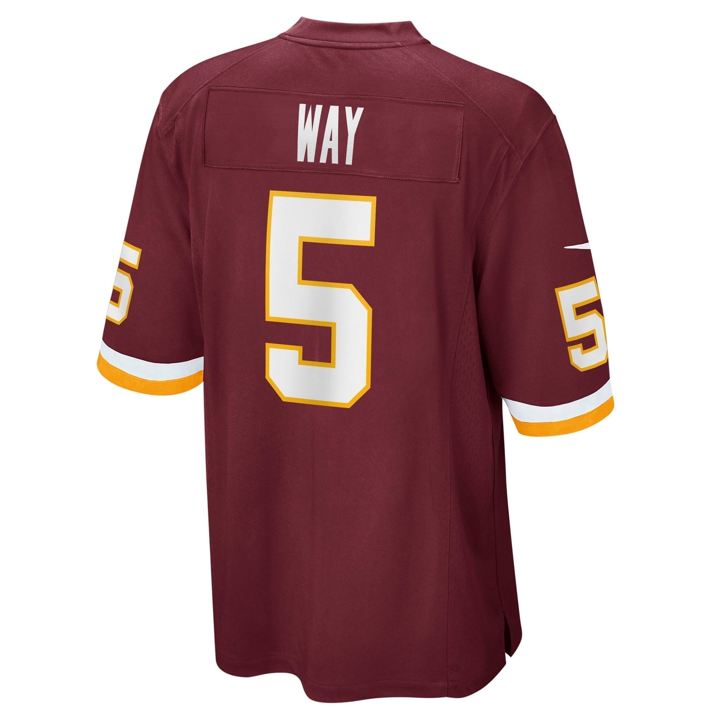 Tress Way Washington Football Team Game Jersey - Burgundy football jersey product view 3
