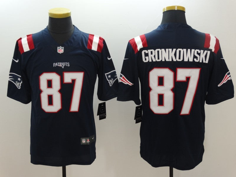 Men's New England Patriots Rob Gronkowski Navy Game Player Jersey football jersey product view 1