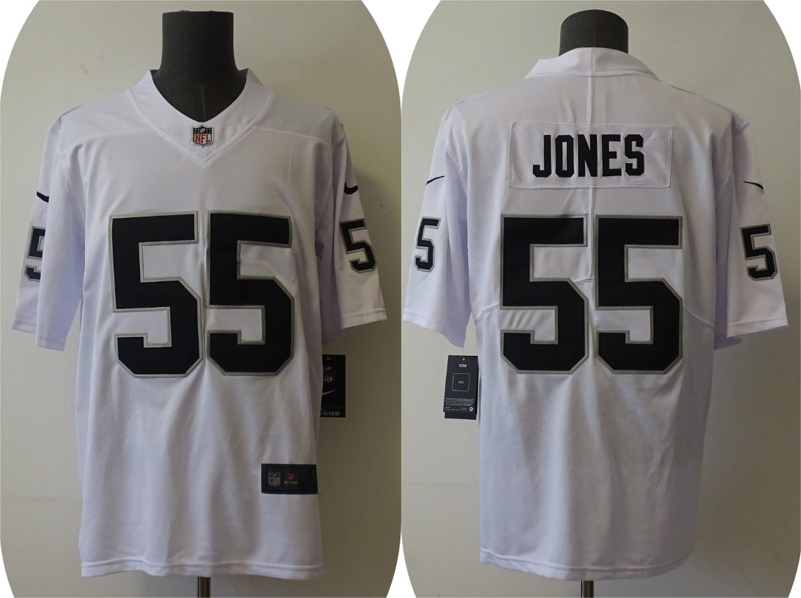 Men's Las Vegas Raiders Chandler Jones #55 White Game Jersey1 football jersey product view 1