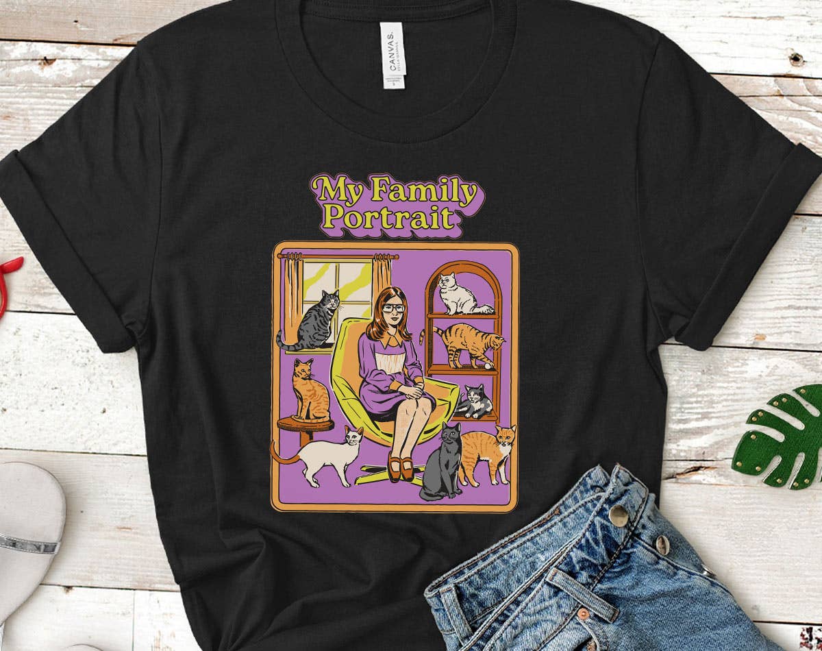 My Family Portrait Funny Retro Cat T-Shirt Unisex T-shirt, Sweatshirt, Hoodie, Long Sleeve Tee - T-Shirt, Sweatshirt, Hoodie