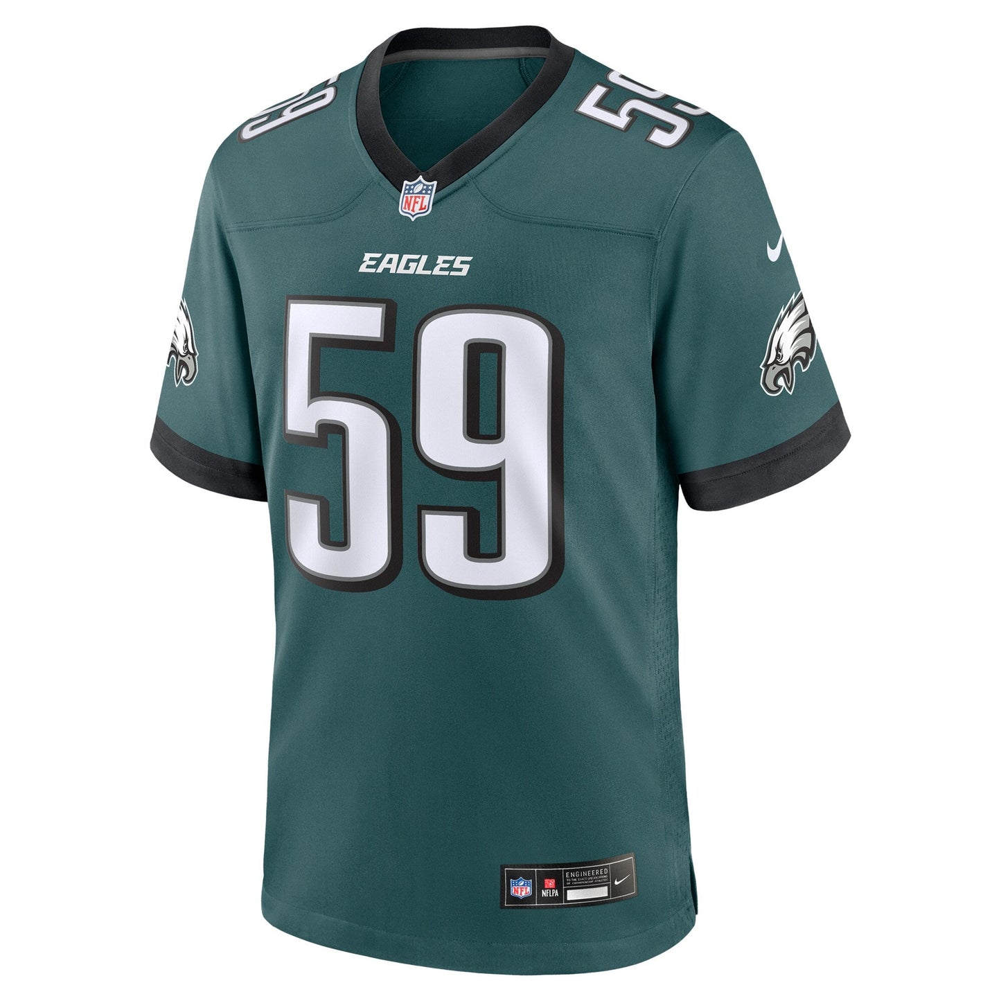 Thomas Booker IV Philadelphia Eagles Team Game Jersey - Midnight Green football jersey product view 2