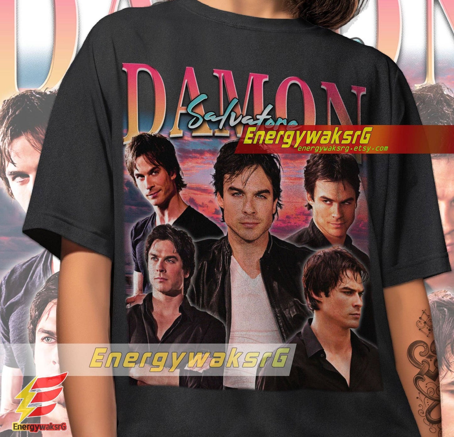 Damon Salvatore Retro Merchandise Sweatshirt Unisex T-shirt, Sweatshirt, Hoodie, Long Sleeve Tee - T-Shirt, Sweatshirt, Hoodie