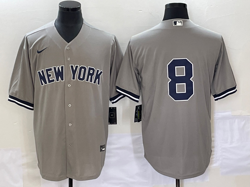 Men's New York Yankees Yogi Berra Gray Replica Player Name Jersey baseball jersey product view 1