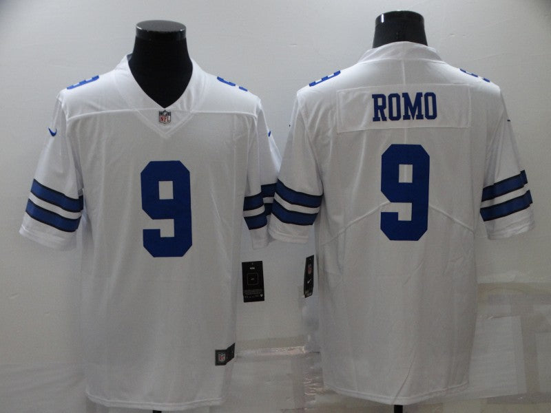 Men's Dallas Cowboys Tony Romo #9 White Game Jersey1 football jersey product view 1