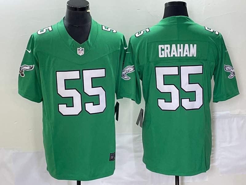 Men's Philadelphia Eagles Brandon Graham Kelly Green Game Jersey football jersey product view 1