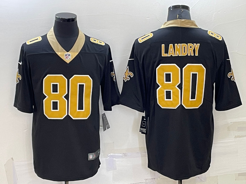 Men's New Orleans Saints Jarvis Landry #80 Black Game Jersey1 football jersey product view 1